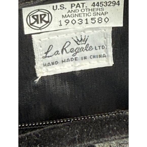 La Regale Black Velour Round Evening Mini Bag Purse Clutch Bag - Picture 7 of 10